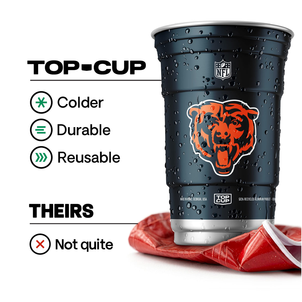 Top Cup Chicago Bears NFL Aluminum Cup