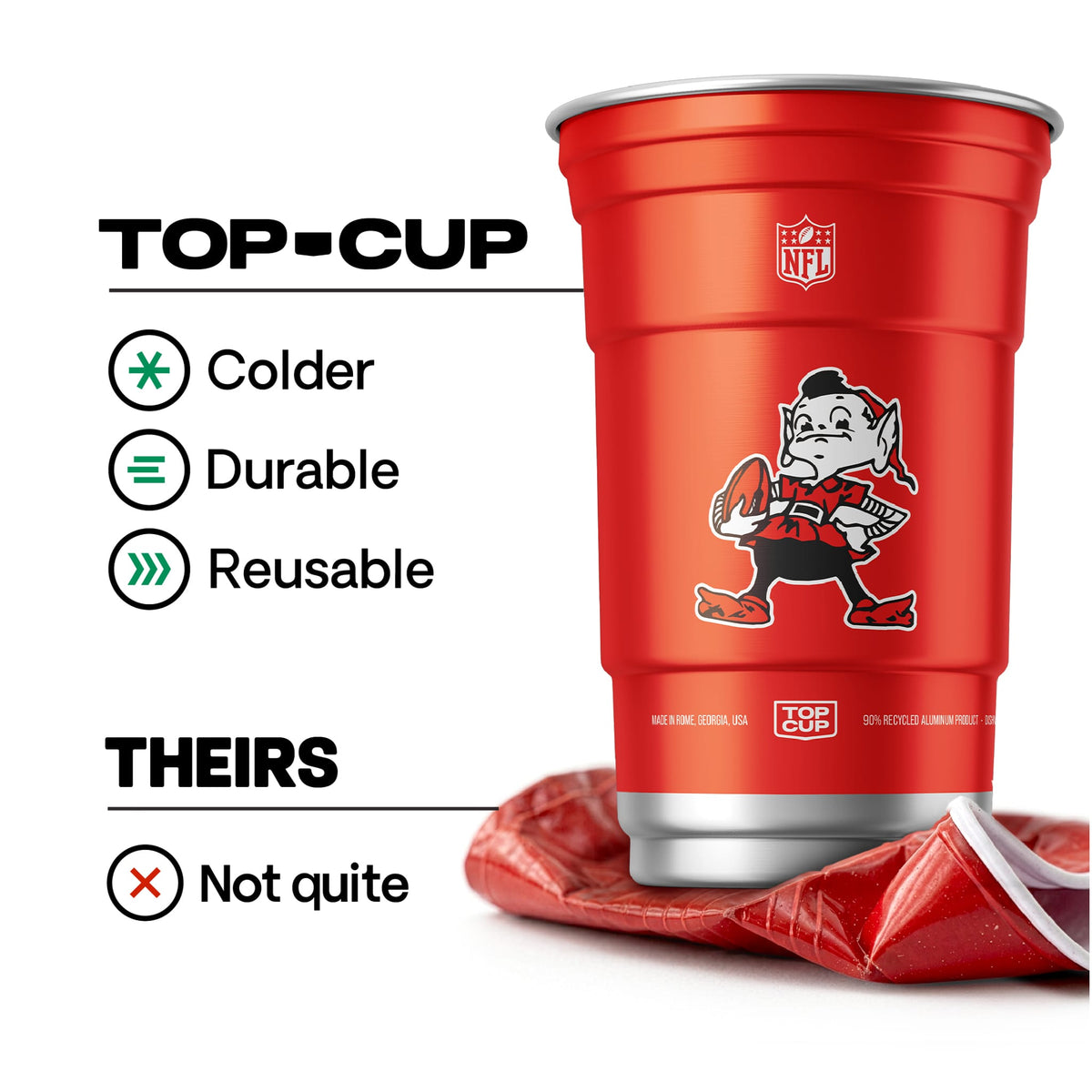 Top Cup Cleveland Browns NFL Aluminum Cup