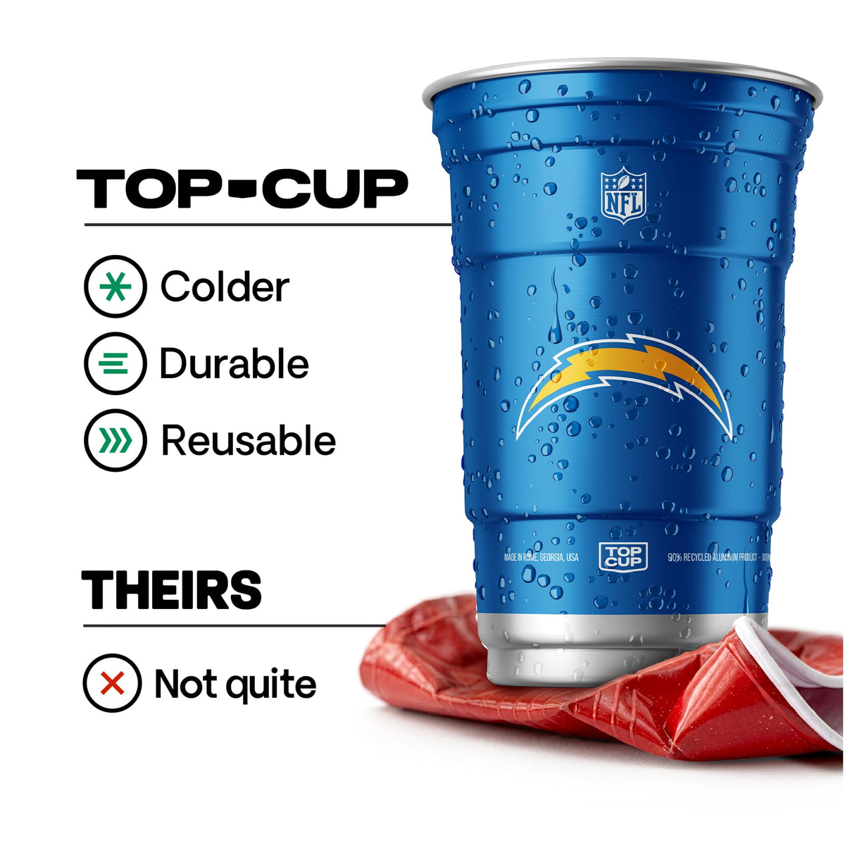 Top Cup Los Angeles Chargers NFL Aluminum Cup