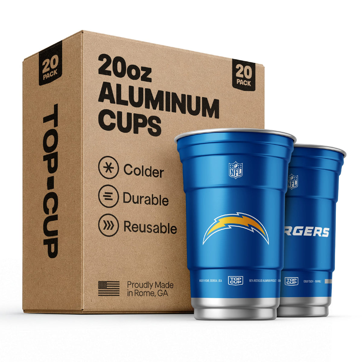 Top Cup Los Angeles Chargers NFL Aluminum Cup