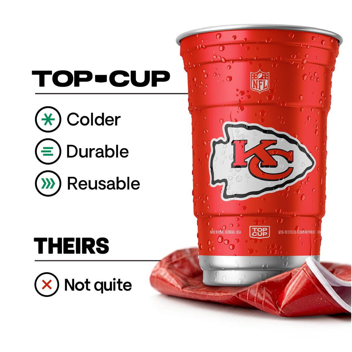 Top Cup Kansas City Chiefs NFL Aluminum Cup