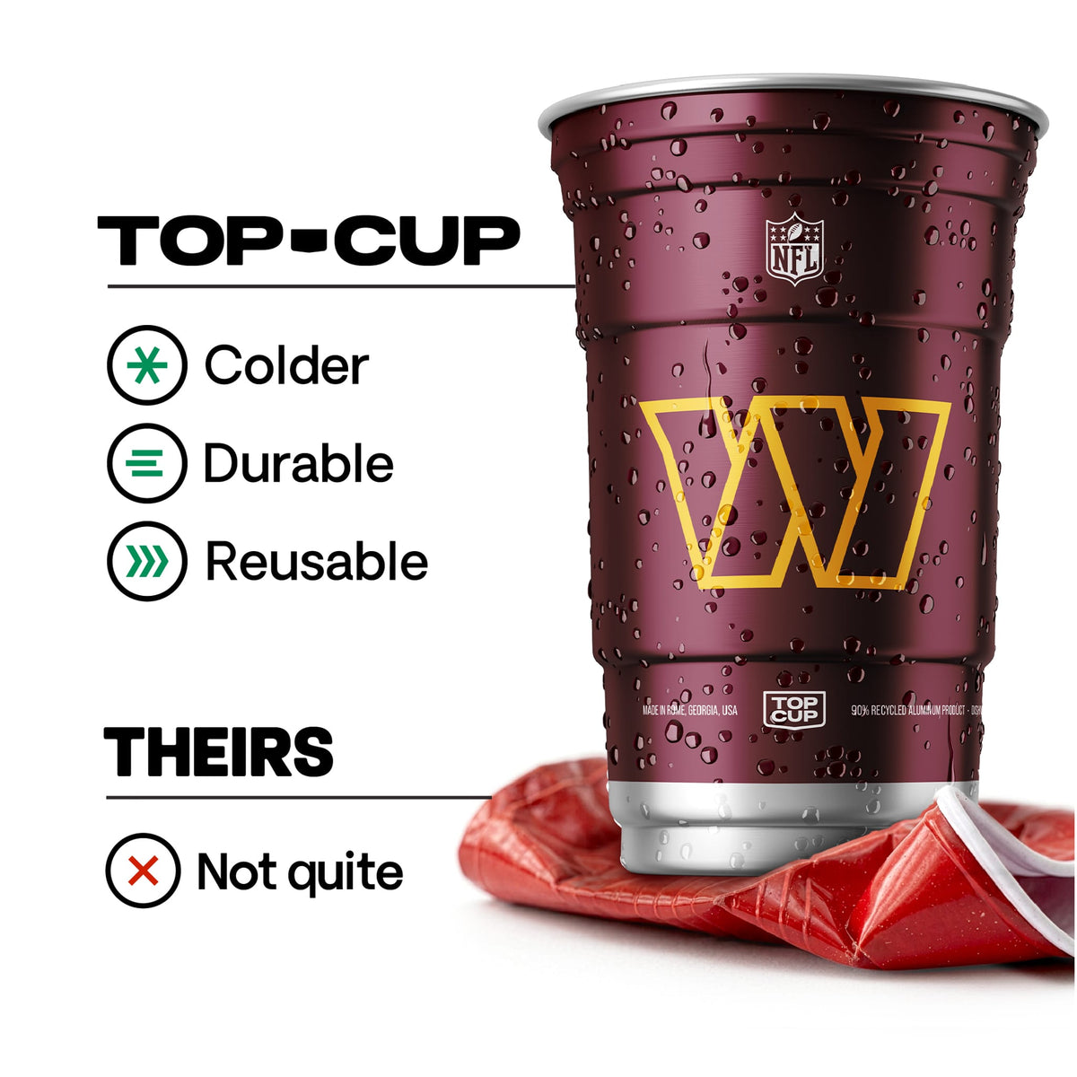 Top Cup Washington Commanders NFL Aluminum Cup