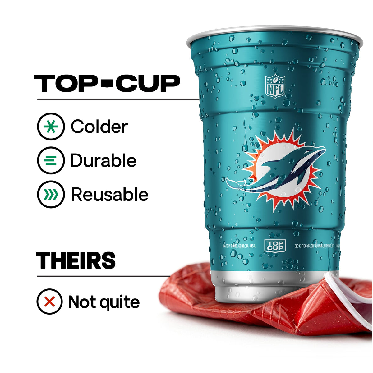 Top Cup Miami Dolphins NFL Aluminum Cup