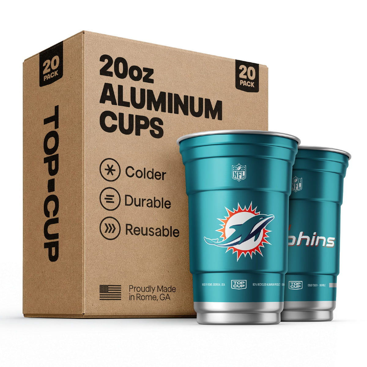 Top Cup Miami Dolphins NFL Aluminum Cup
