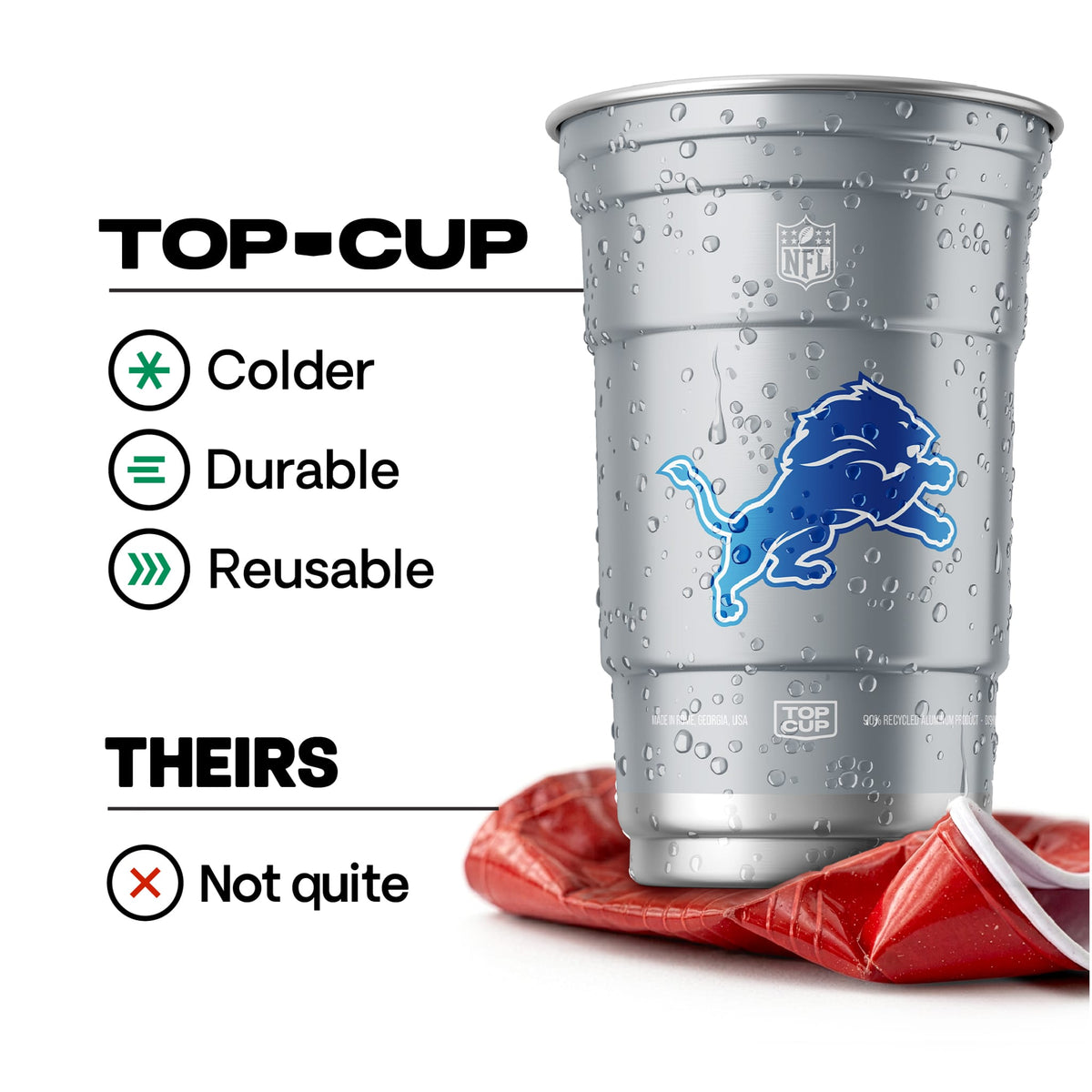 Top Cup Detroit Lions NFL Aluminum Cup