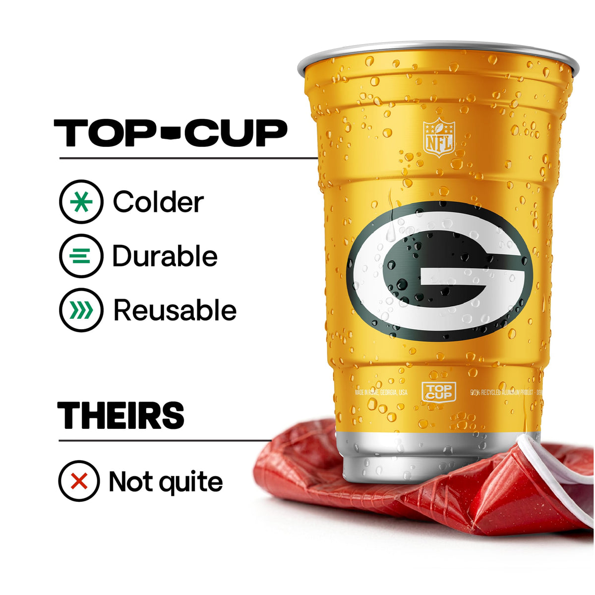 Top Cup Green Bay Packers NFL Aluminum Cup