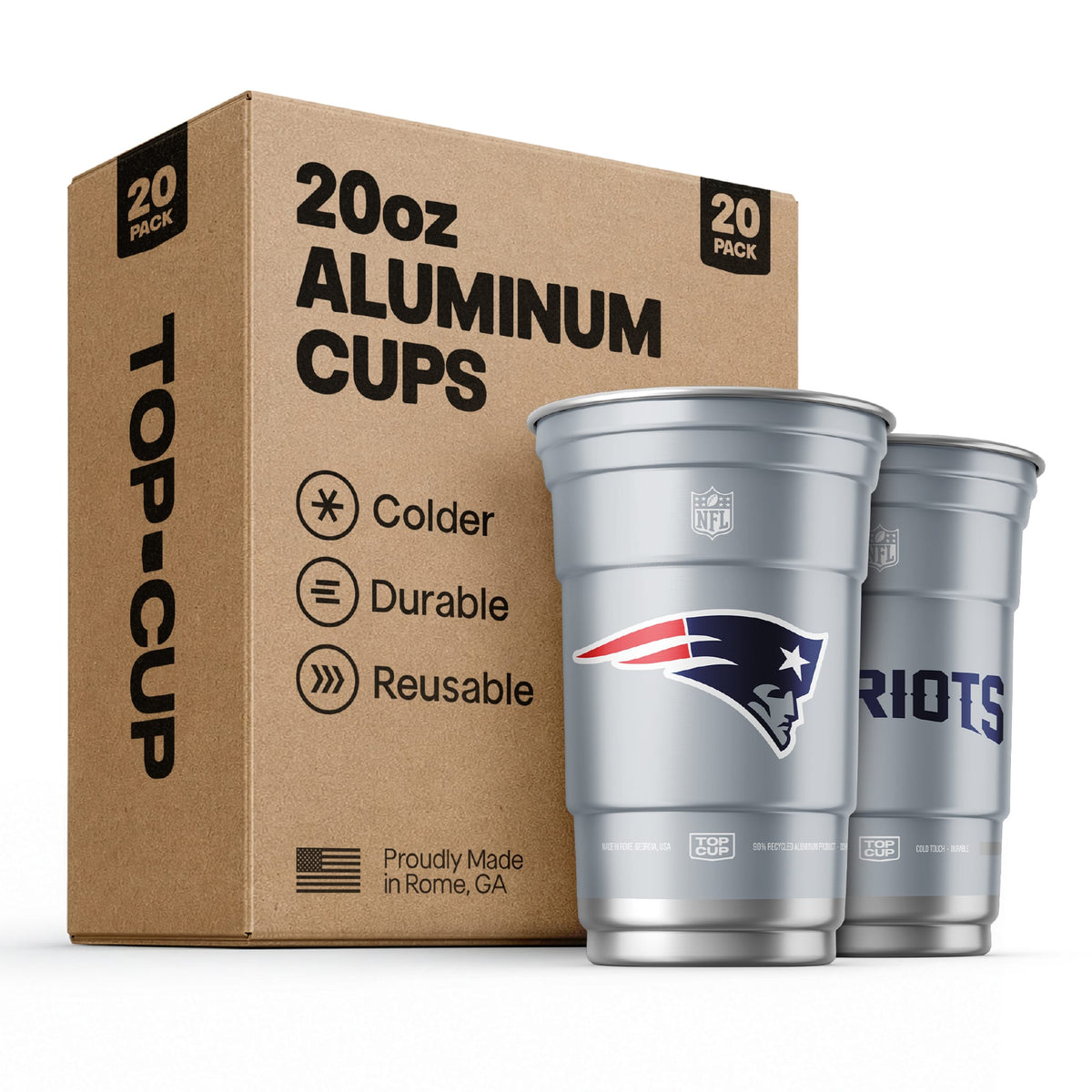 Top Cup New England Patriots NFL Aluminum Cup