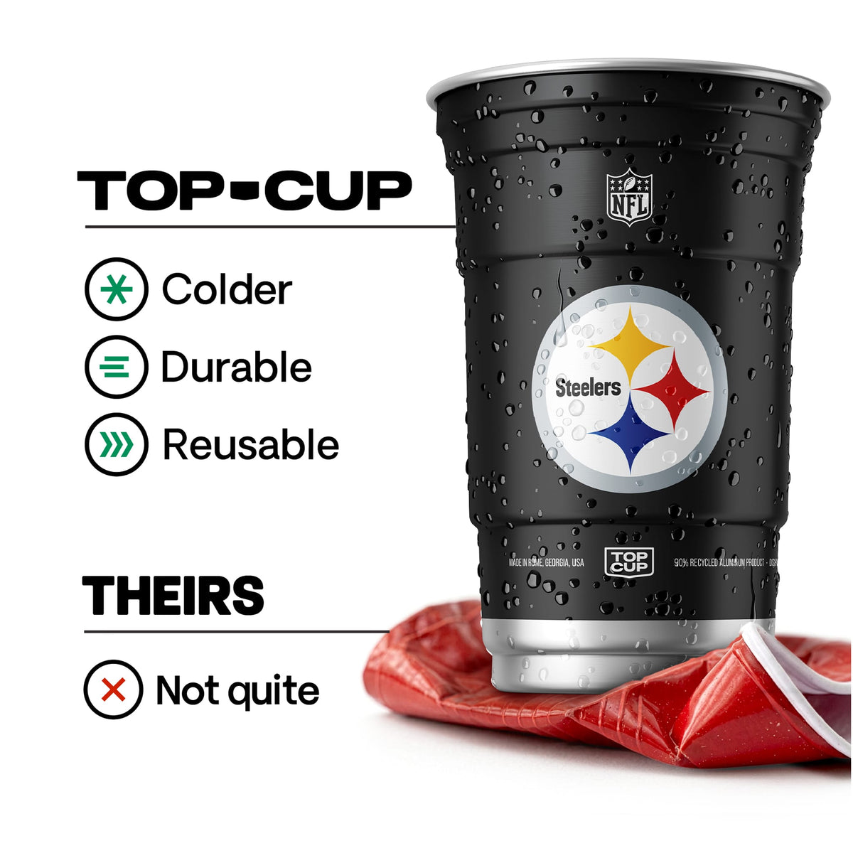 Top Cup Pittsburgh Steelers NFL Aluminum Cup