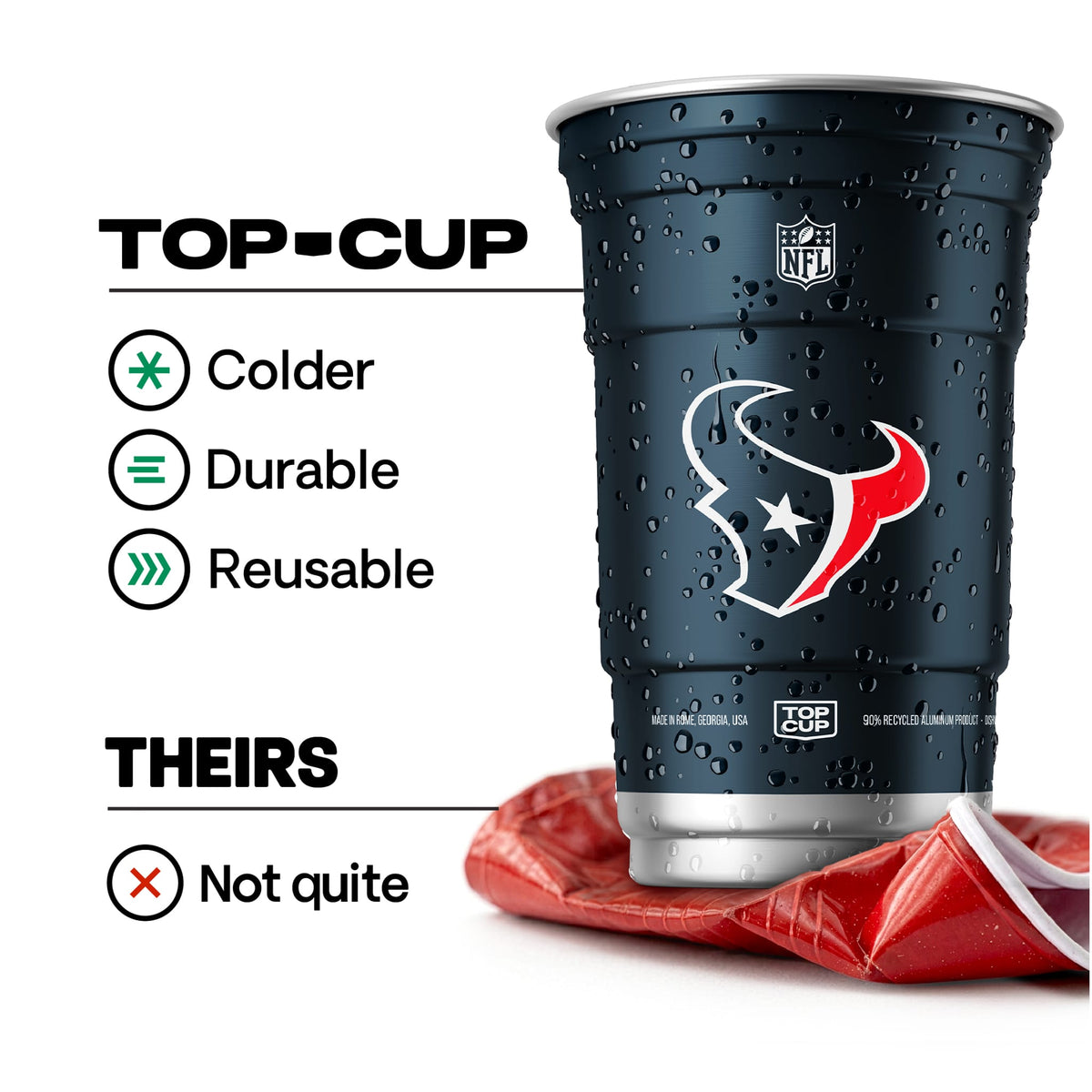 Top Cup Houston Texans NFL Aluminum Cup
