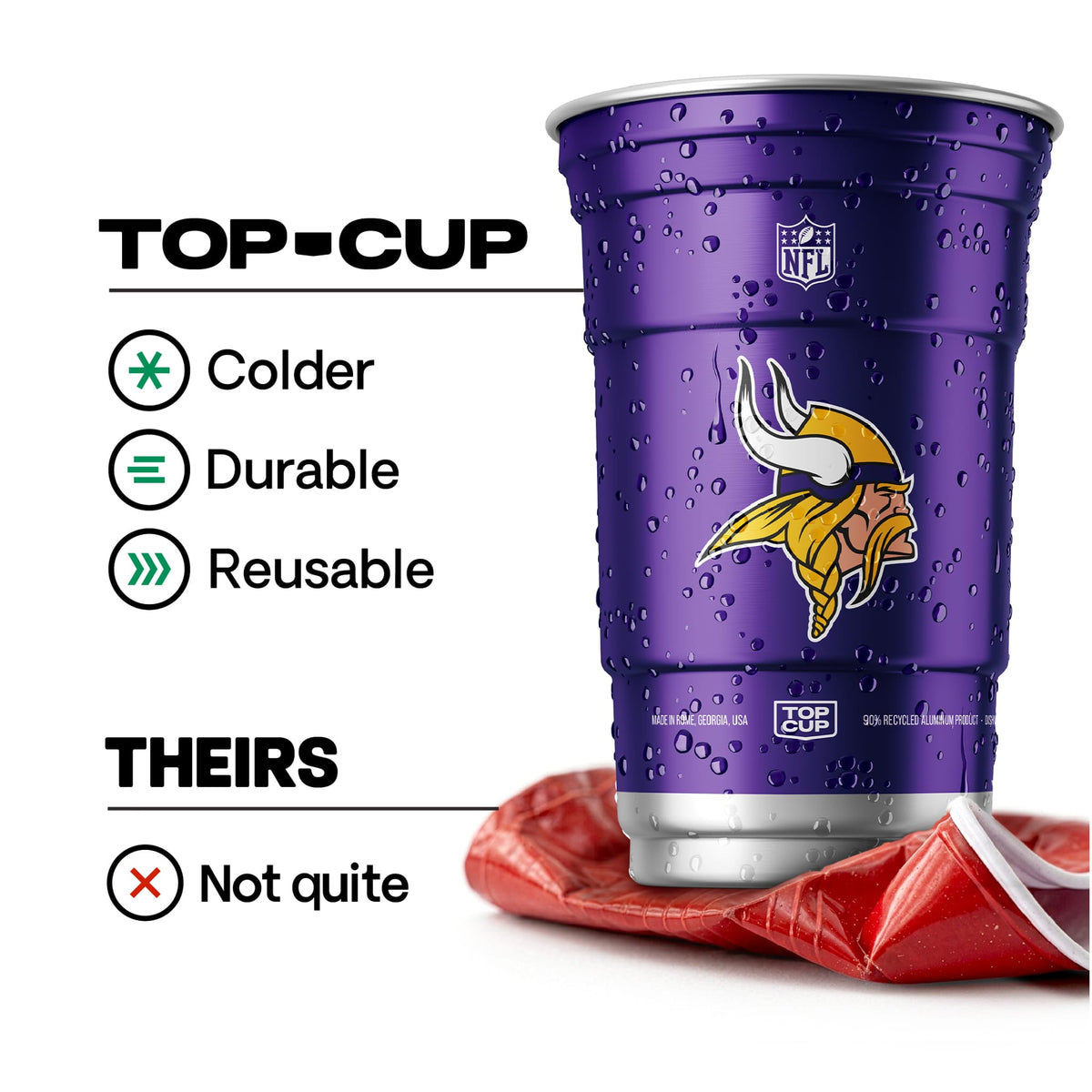 Top Cup Minnesota Vikings NFL Aluminum Cup