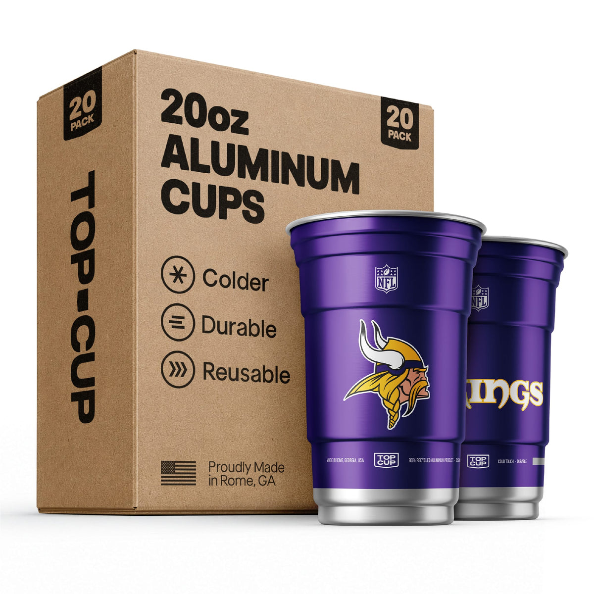 Top Cup Minnesota Vikings NFL Aluminum Cup