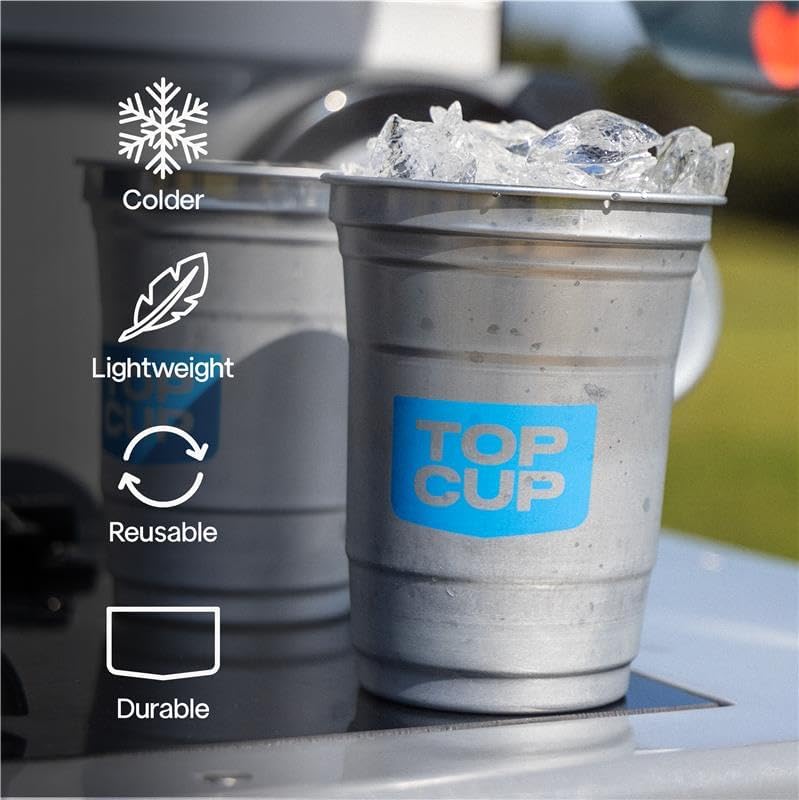 Top Cup Reusable Party Cup – Durable Aluminum Drink Cup – Top Cup ...