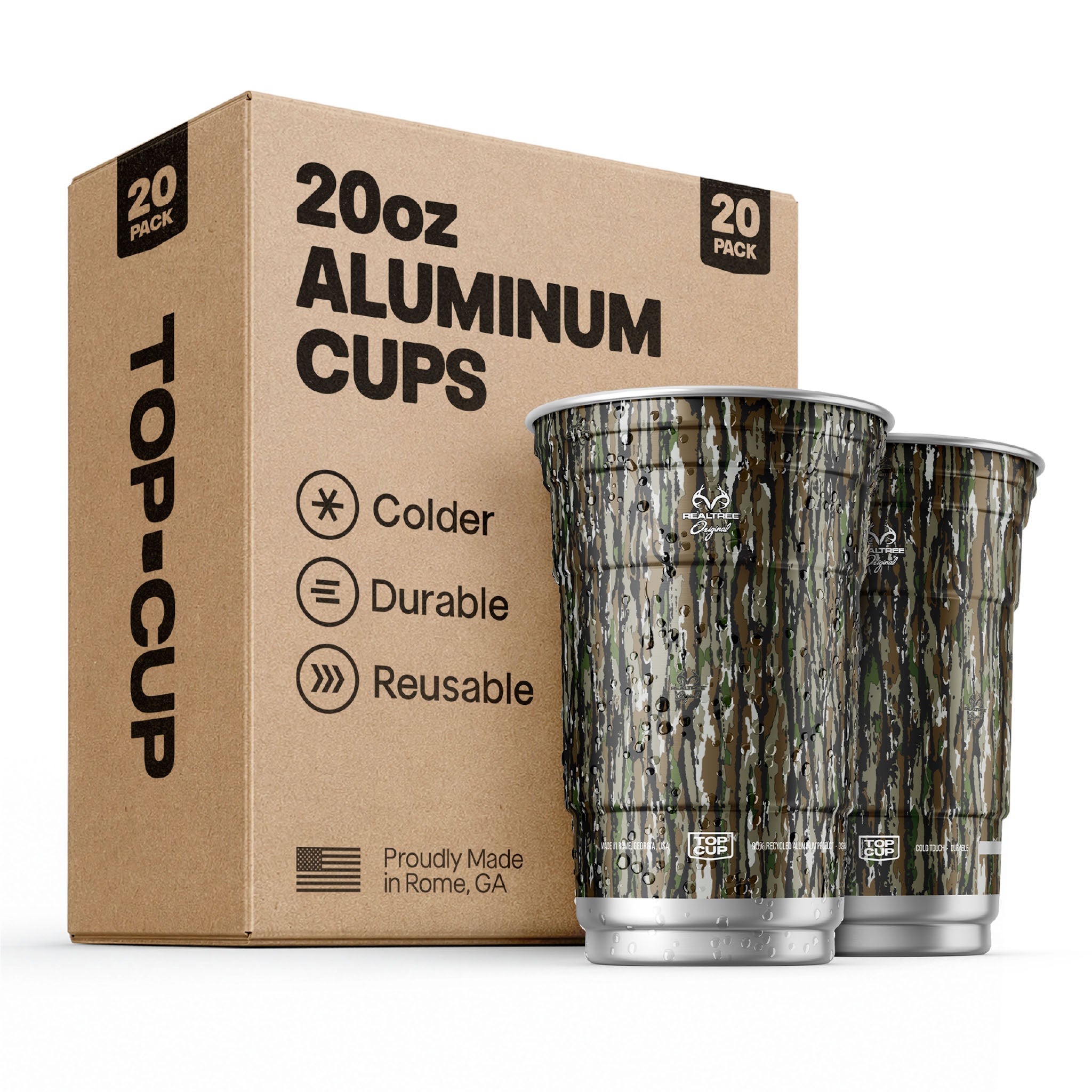 Top Cup Realtree Original Camo Aluminum Party Cups