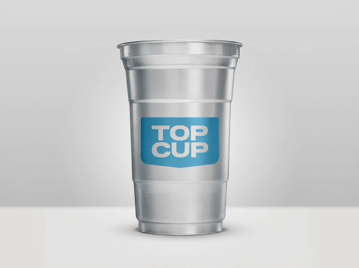 Top Cup Blue with the blue Top Cup shield logo